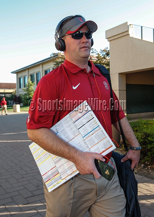 2013Stanford-Wash-024.JPG - Oct. 5, 2013; Stanford, CA, USA; Stanford Cardinal offensive coordinator Mike Bloomgren prior to game against the Washington Huskies at  Stanford Stadium. Stanford defeated Washington 31-28.
